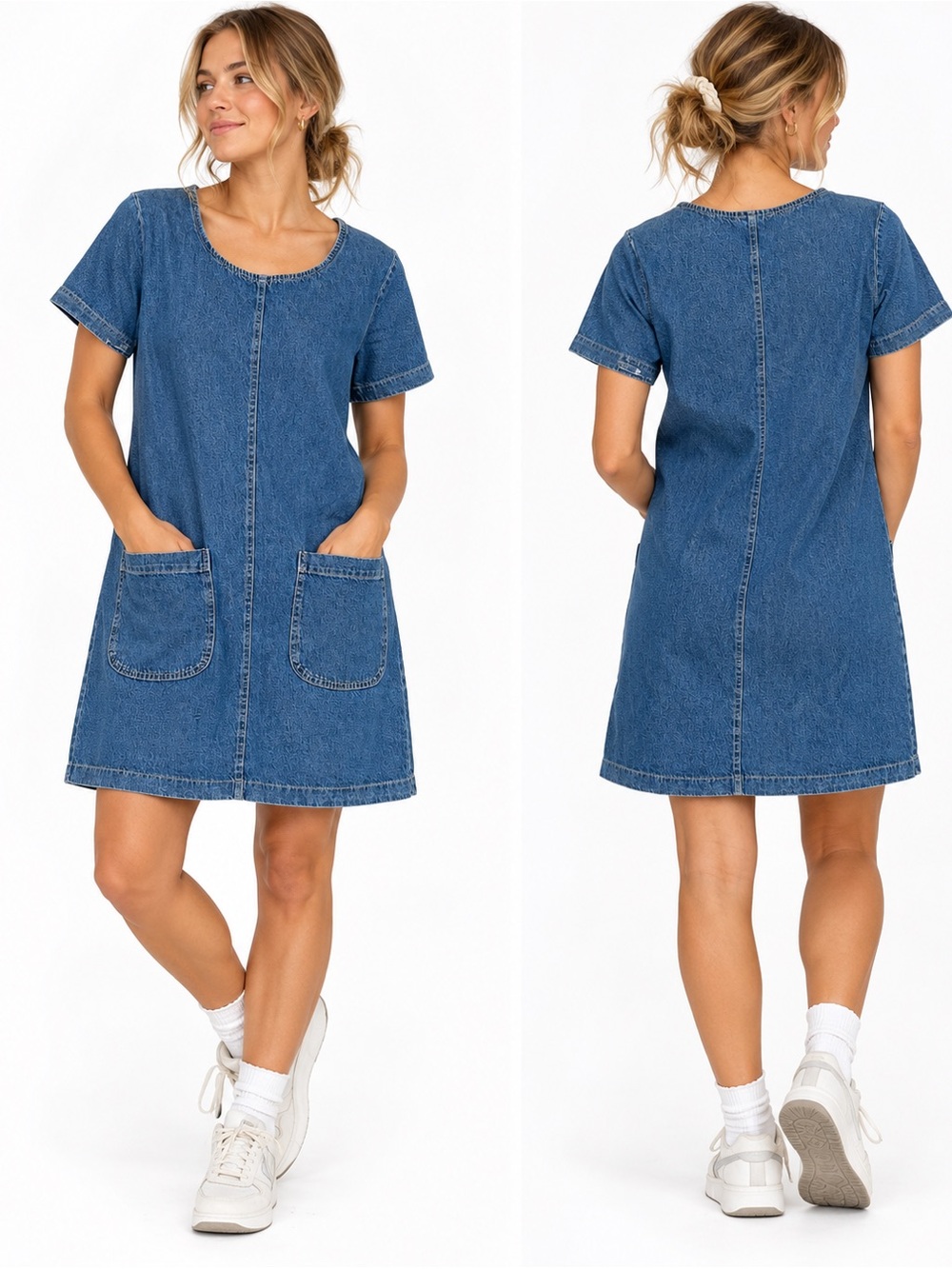 Vintage 90s Clientele Denim Jean Dress Size 15 Made in Canada Cottagecore